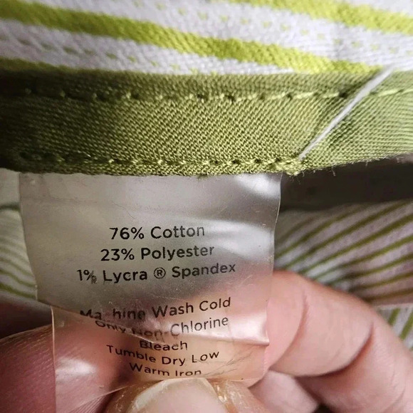 Talbots lime green and white striped capris - Picture 3 of 8